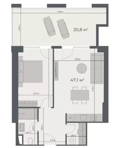 Residential Ready Property 1 Bedroom F/F Apartment  for sale in Batumi , georgia #60732 - 1  image 