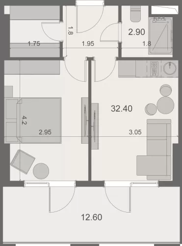Residential Ready Property 1 Bedroom F/F Apartment  for sale in Batumi , georgia #60736 - 1  image 